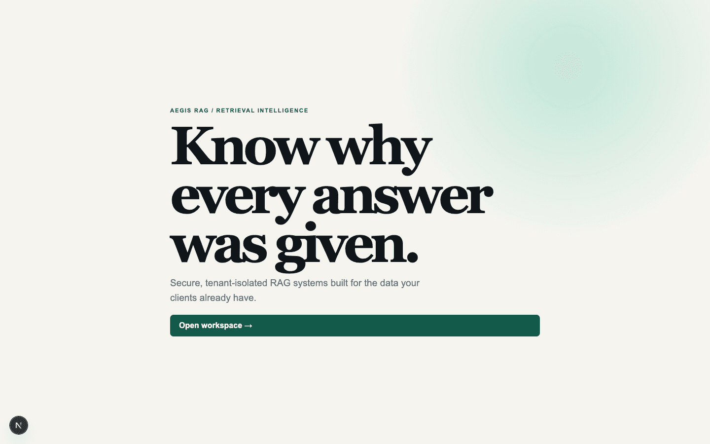 Aegis RAG — Multi-Tenant Knowledge Platform screenshot 1 of 3