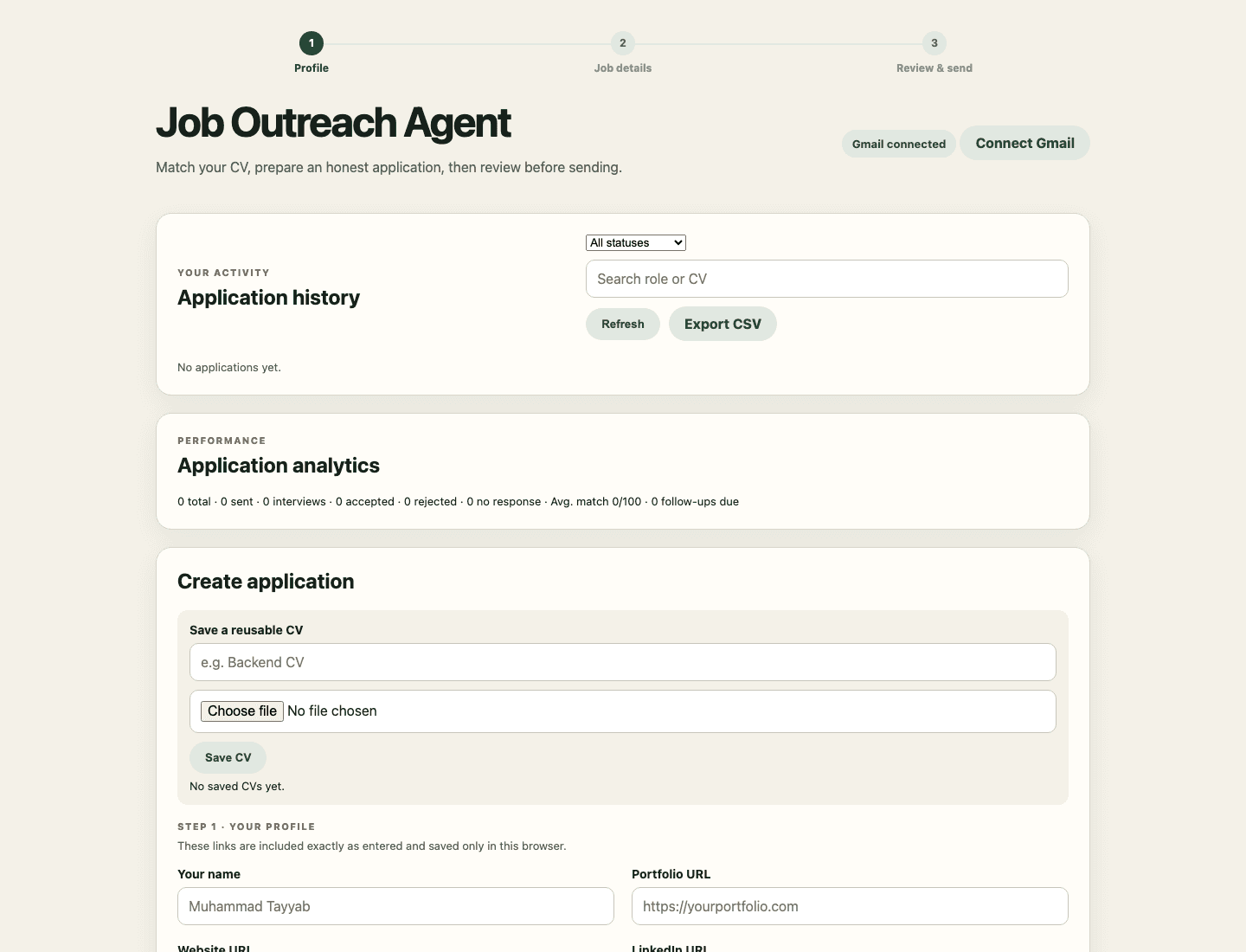 AI Job Outreach Agent screenshot 1 of 2